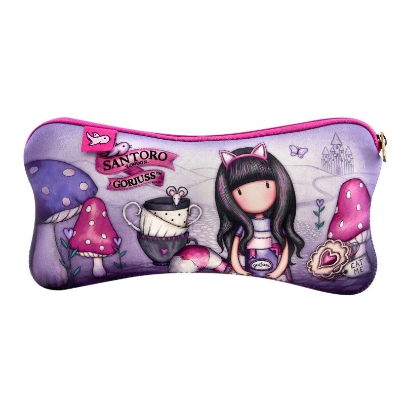 Trousse d'écolier Gorjuss Cheshire cat Violet (22 x 11.3 x 1 cm)