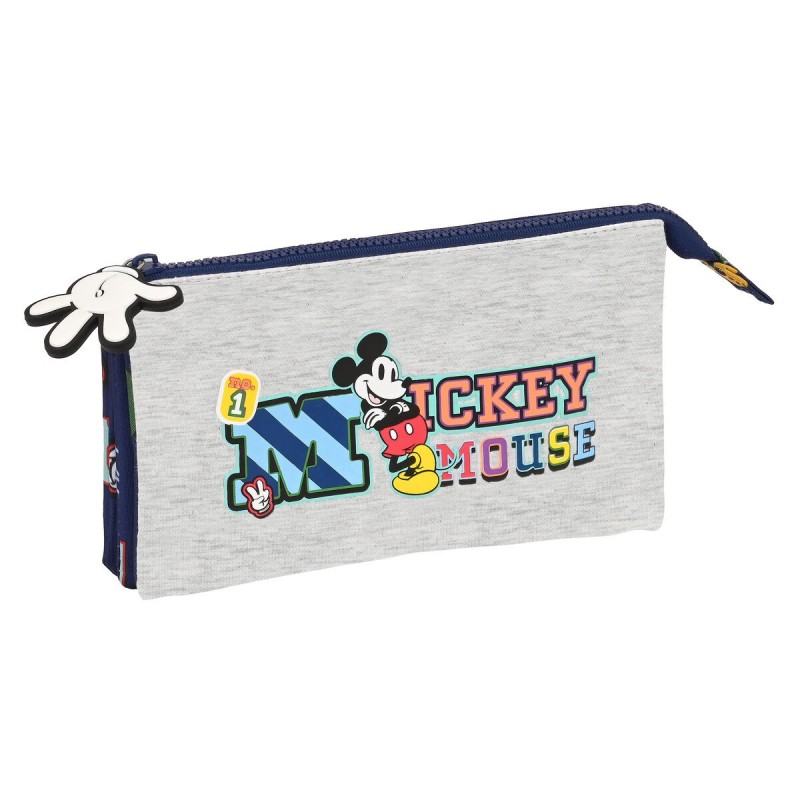 Trousse Fourre-Tout Triple Mickey Mouse Clubhouse Only one Blue marine 22 x 12 x 3 cm