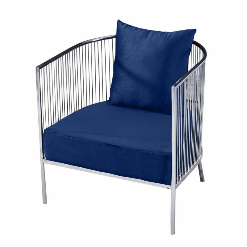 Fauteuil DKD Home Decor Polyester Acier Blue marine (66 x 69 x 70 cm)