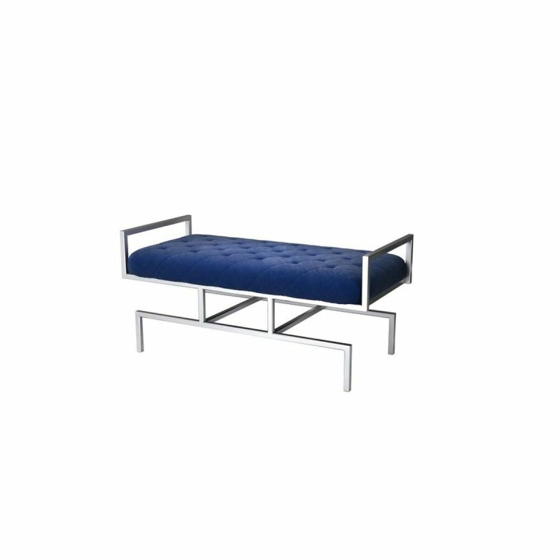 Banquette DKD Home Decor   Bleu Polyester Acier (97 x 44 x 46 cm)