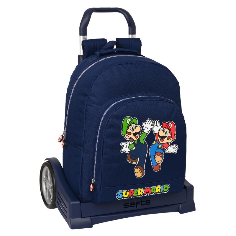 Cartable à roulettes Super Mario Blue marine 32 x 42 x 15 cm