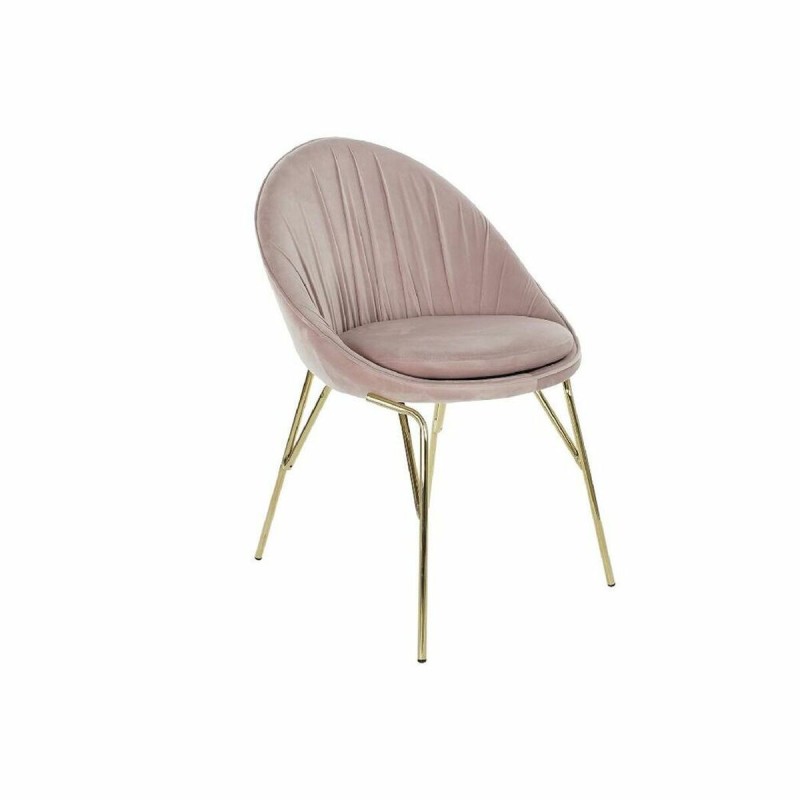 Chaise de Salle à Manger DKD Home Decor Rose Doré 60 x 60 x 85 cm