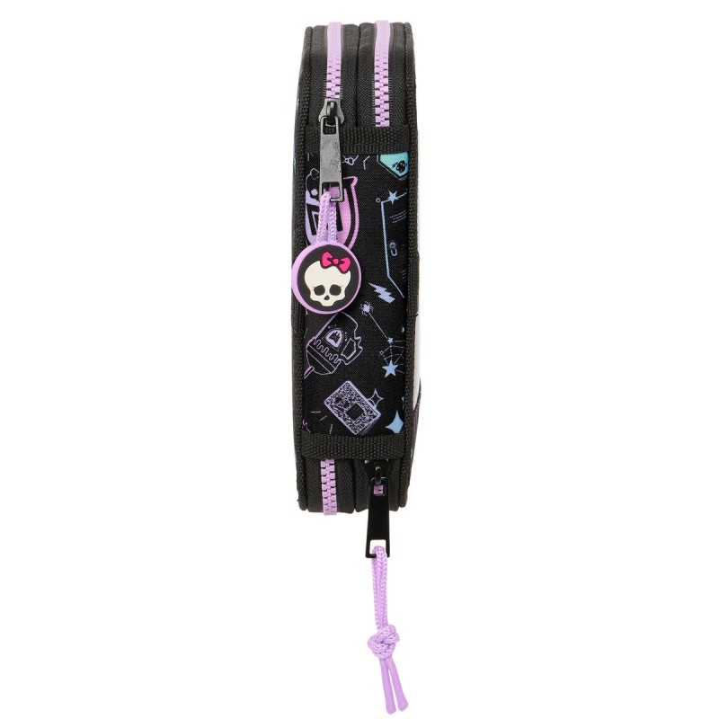 Plumier double Monster High Noir 12.5 x 19.5 x 4 cm 28 Pièces