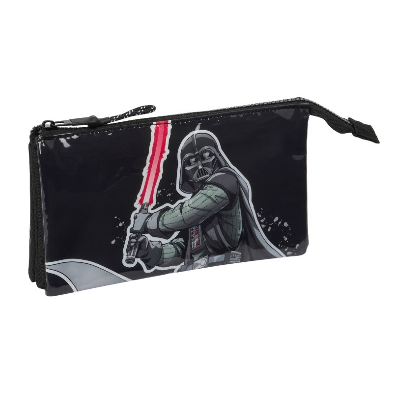 Trousse Fourre-Tout Double Star Wars The fighter Noir 22 x 12 x 3 cm