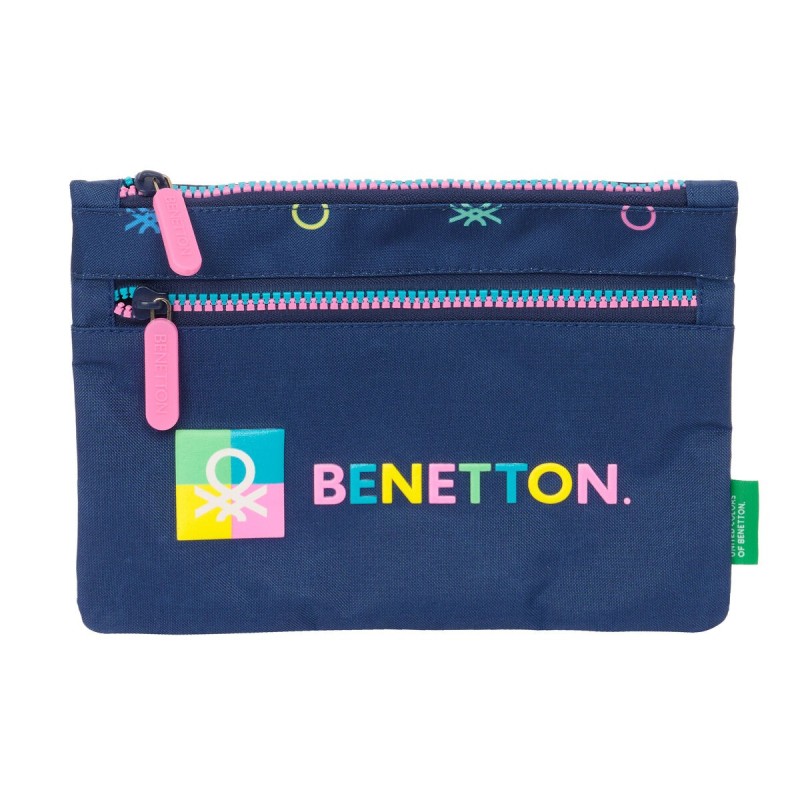 Trousse d'écolier Benetton Cool Blue marine 23 x 16 x 3 cm