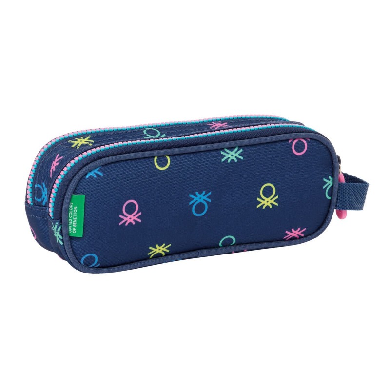 Trousse Fourre-Tout Double Benetton Cool Blue marine 21 x 8 x 6 cm