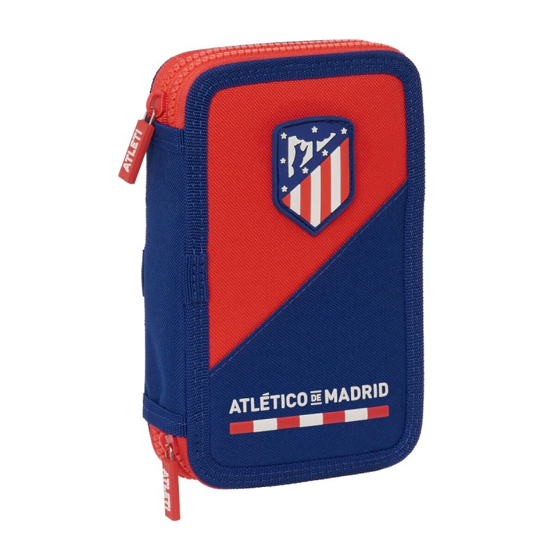 Plumier double Atlético Madrid Bleu Rouge 12.5 x 19.5 x 4 cm (28 Pièces)