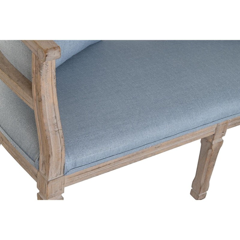 Canapé DKD Home Decor Bleu Lin Bois d'hévéa (122 x 69 x 72 cm)