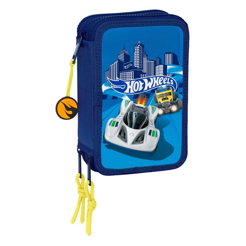 Pochette à crayons triple Hot Wheels Sonny Blue marine 12