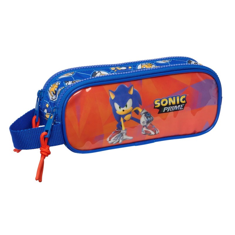 Trousse Fourre-Tout Double Sonic Prime Bleu 21 x 8 x 6 cm