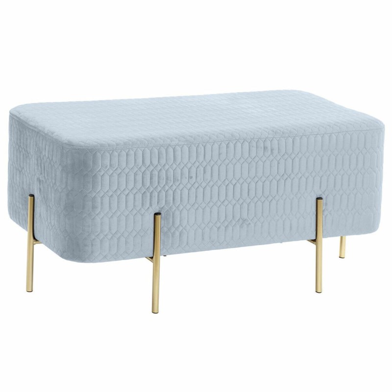 Banquette DKD Home Decor   Doré Métal Polyester Bleu ciel Éponge (91 x 46