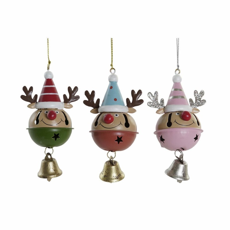 Décorations de Noël DKD Home Decor Métal Renne (3 pcs) (6.5 x 6 x 11 cm)