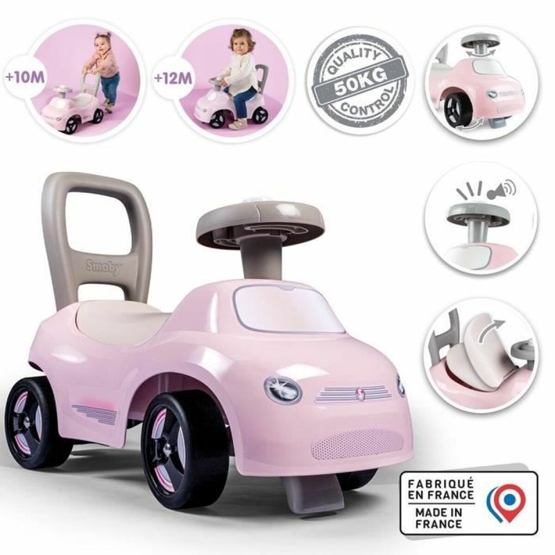 Tricycle Smoby Noir Rose 2 en 1