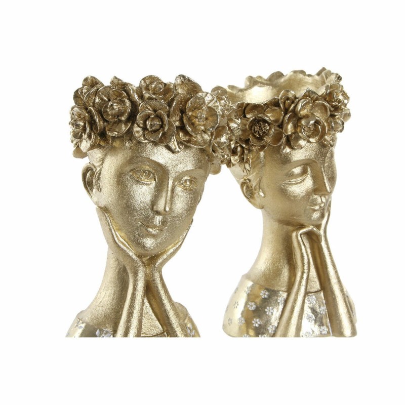 Figurine Décorative DKD Home Decor Résine Femme (2 pcs) (16.5 x 15 x 25.5 cm)