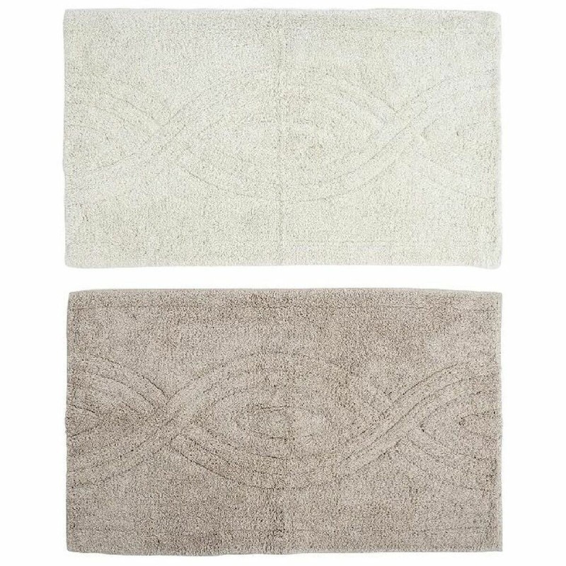 Tapis DKD Home Decor Marron Beige Coton (2 pcs) (80 x 50 x 2 cm)