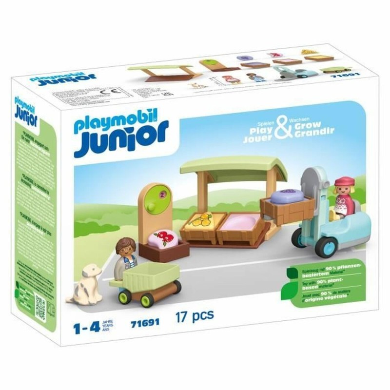 Playset Playmobil Junior 71691 - Organic fruit and vegetable stall 17 Pièces