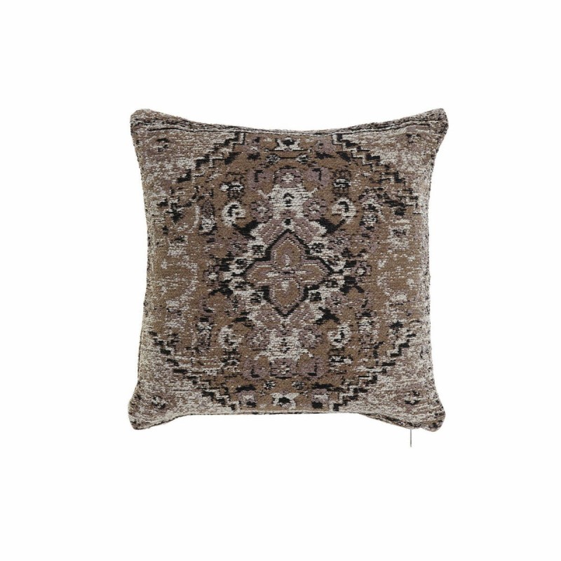 Coussin DKD Home Decor Plastique Blanc Marron Noir Rectangulaire Carré Arabe 45 x 12 x 45 cm