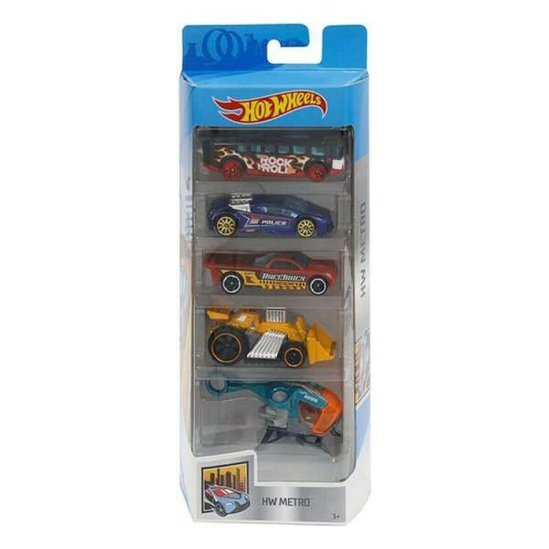 Lot de 5 Voitures Hot Wheels 1806 Multicouleur Orange