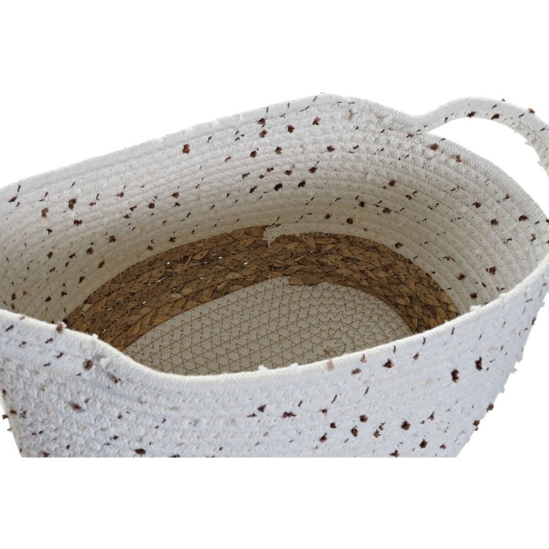 Set de basket DKD Home Decor Coton Boho Joncs (36 x 26 x 42 cm) (3 Pièces)