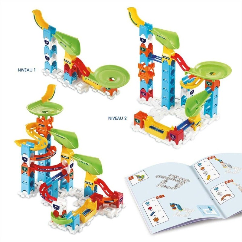 Jeu de billes Vtech Marble Rush Marble Run - Beginner Set Circuit + 4 Ans Piste avec Rampes 47 Pièces