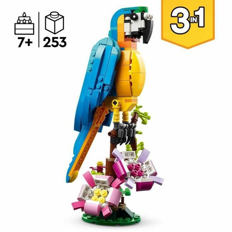 Set de construction Lego Creator 31136 Exotic parrot with frog and fish 3-en-1 253 Pièces