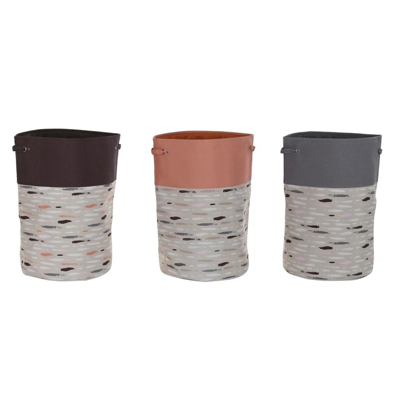 Panier à linge DKD Home Decor Gris Orange 40 x 40 x 60 cm (3 Unités)