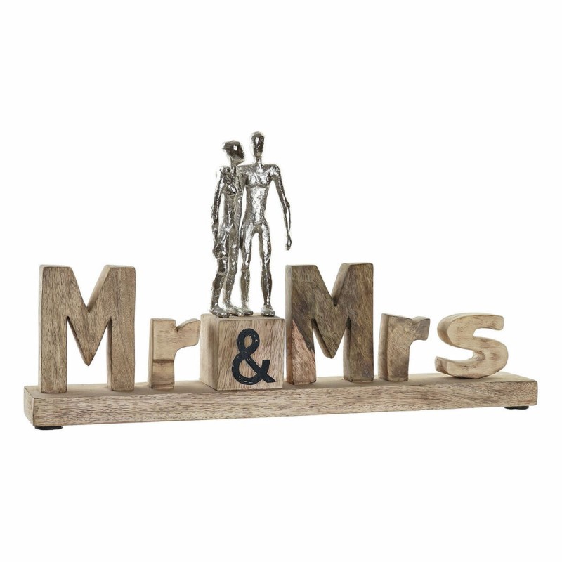 Figurine Décorative DKD Home Decor Mr & Mrs Argenté Aluminium (51 x 7