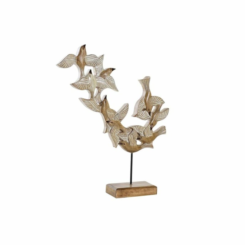 Figurine Décorative DKD Home Decor Beige Fer Oiseaux (49 x 11