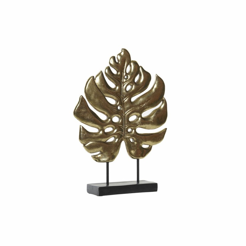 Figurine Décorative DKD Home Decor Noir Doré Tropical Feuille d'une plante 25