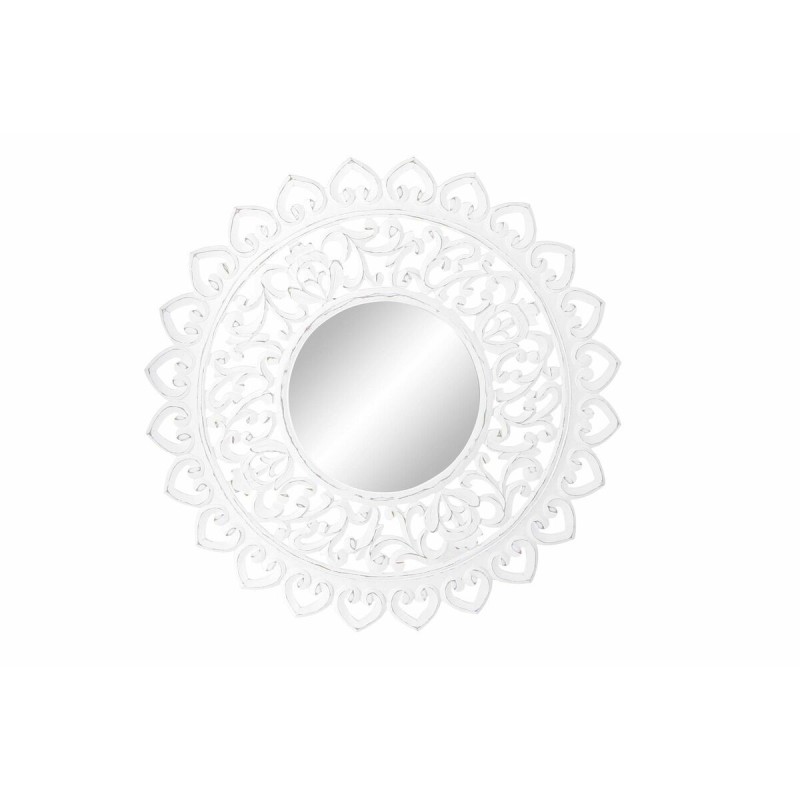 Miroir mural DKD Home Decor Blanc Mandala Indien Décapé 90 x 2