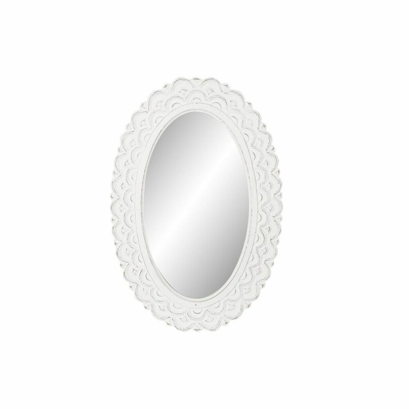 Miroir mural DKD Home Decor Blanc Indien Décapé 58 x 2