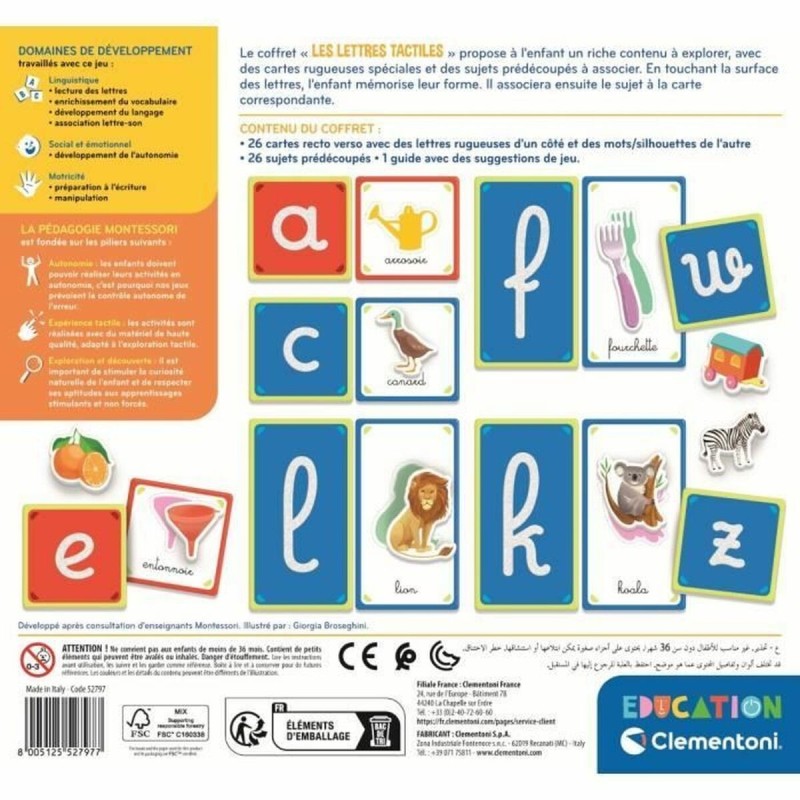 Jouet Educatif Clementoni Les lettres tactiles (FR)