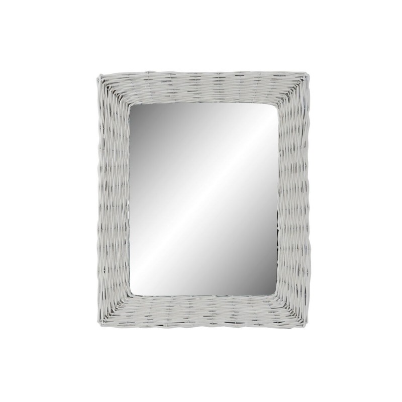 Miroir mural DKD Home Decor Blanc Cottage Tressé 53