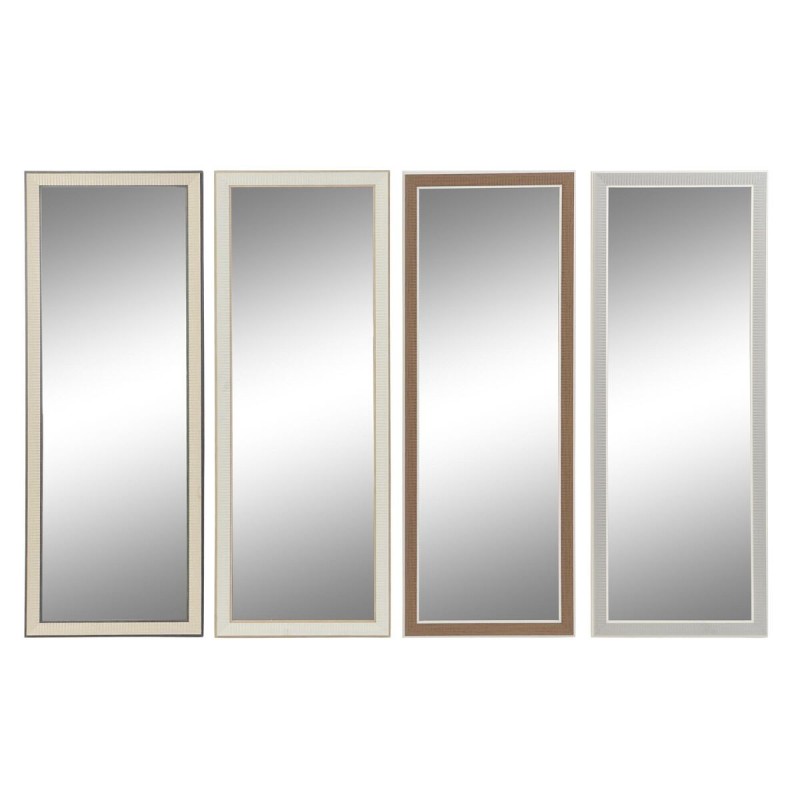 Miroir mural DKD Home Decor Blanc Marron Gris foncé 36 x 2 x 95