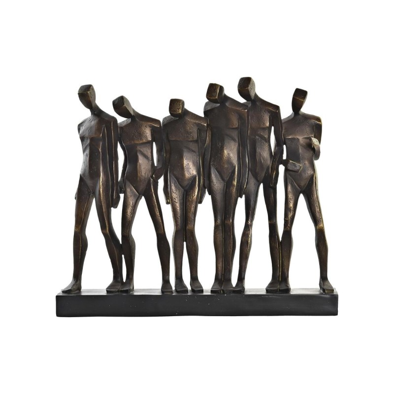 Figurine Décorative DKD Home Decor Noir Cuivre Résine Personnes Moderne (40 x 10