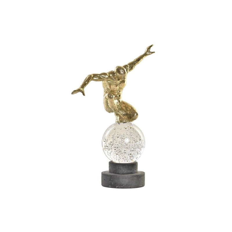 Figurine Décorative DKD Home Decor Verre Doré Résine Homme (28 x 12 x 38 cm)