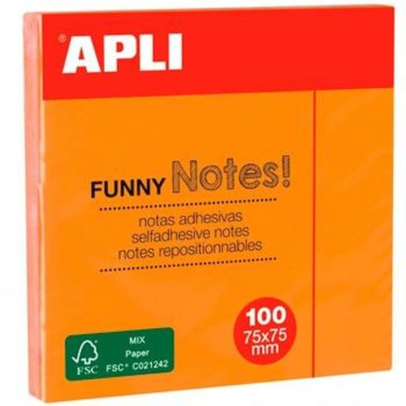 Notes Adhésives Apli Orange 7