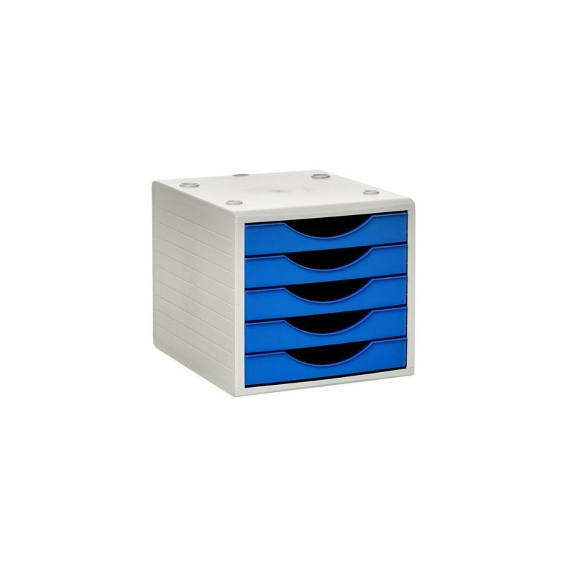 Classeur modulaire Archivo 2000 ArchivoTec Serie 4000 Bleu 5 tiroirs Din A4 Gris 34 x 27 x 26 cm