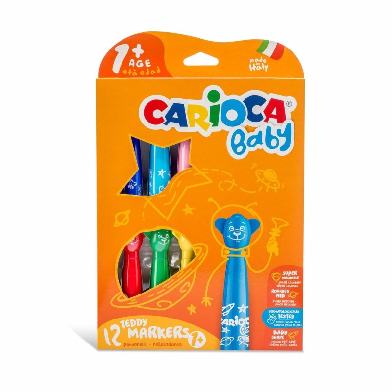 Ensemble de Marqueurs Carioca Teddy Marker 1+ Multicouleur 12 Pièces