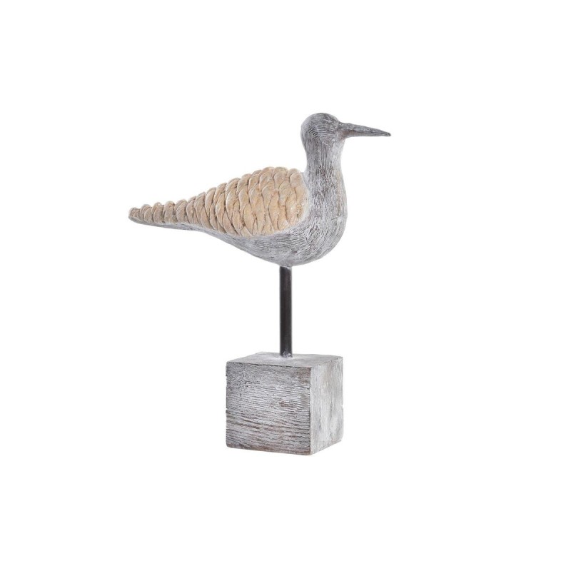 Figurine Décorative DKD Home Decor Gris Naturel Oiseau méditerranéen 23 x 9 x 26