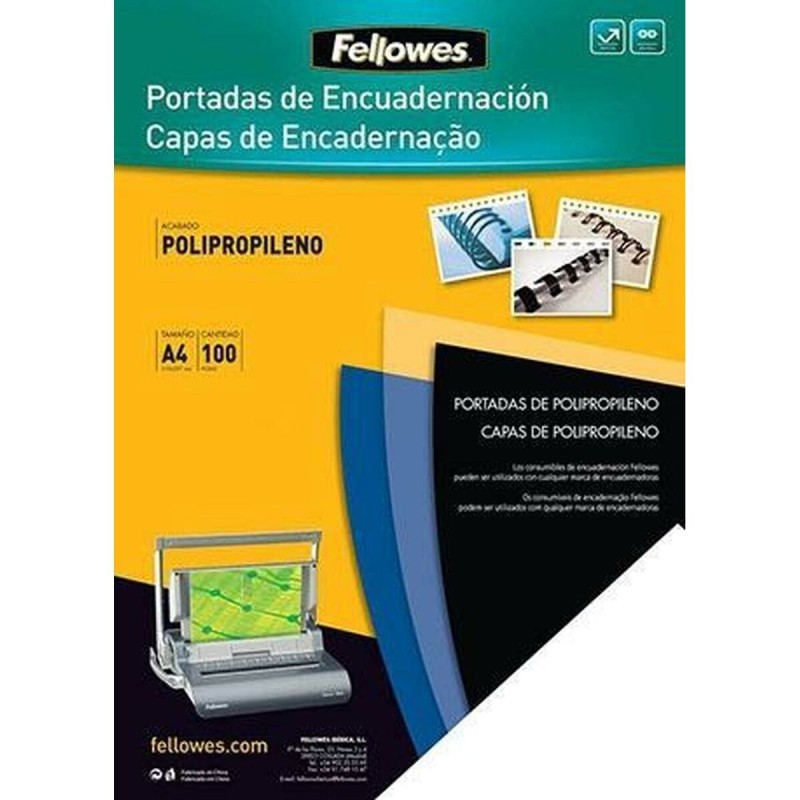 Couverture Fellowes Futura 100 Unités reliure Noir A4 polypropylène Plastique (100 Unités)