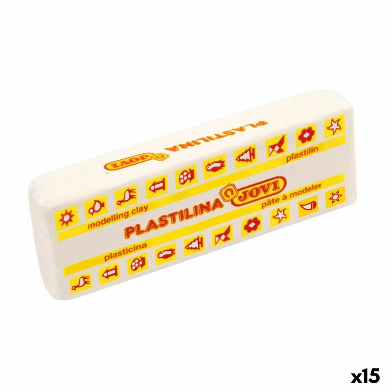 Barres de pâte à modeler Jovi School 150 g Blanc (15 Pièces)