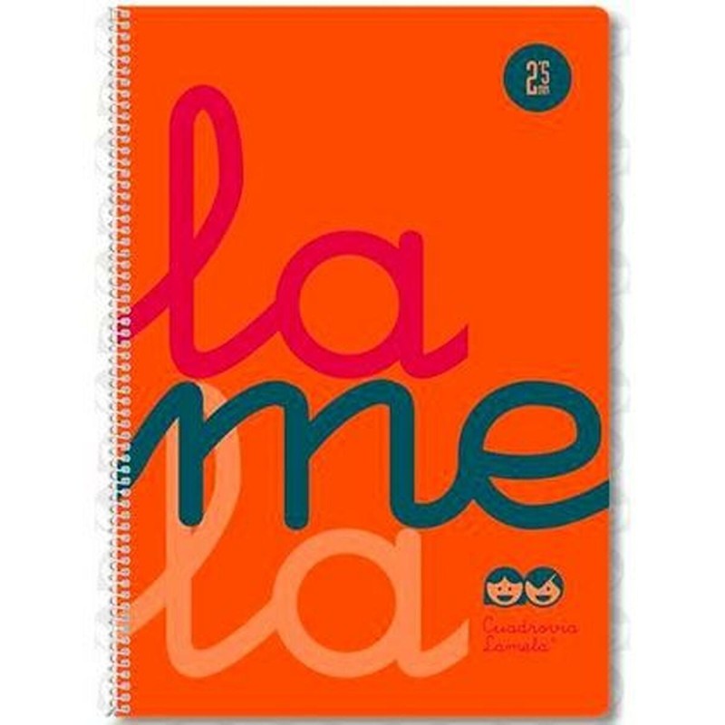 Cahier Lamela Fluor Orange Din A4 5 Pièces 80 Volets