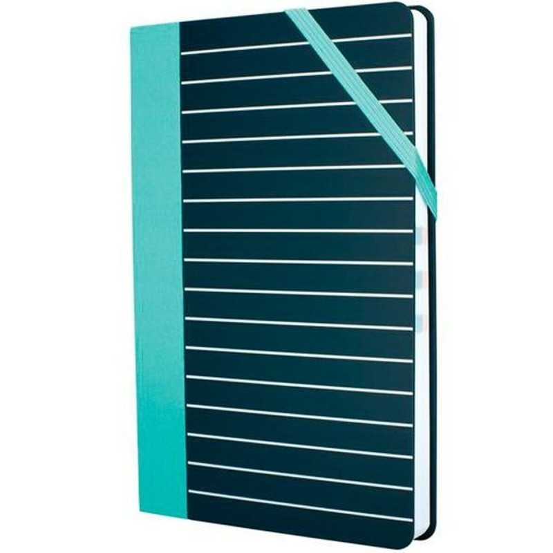 Carnet Milan STRIPE Noir Vert 21 x 14