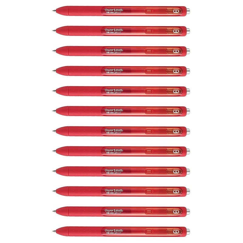 Stylo gel Paper Mate InkJoy Gel Rouge 12 Unités