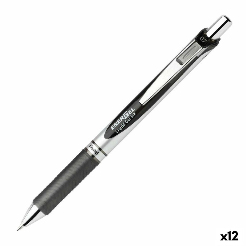 Stylo gel Pentel Energel XM Klick 0.7 Noir 12 Pièces