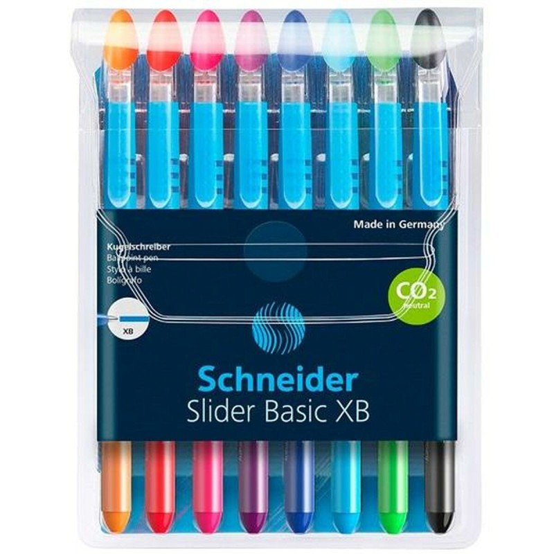 Ensemble de Stylos Schneider Slider Basic XB 8 Pièces Multicouleur