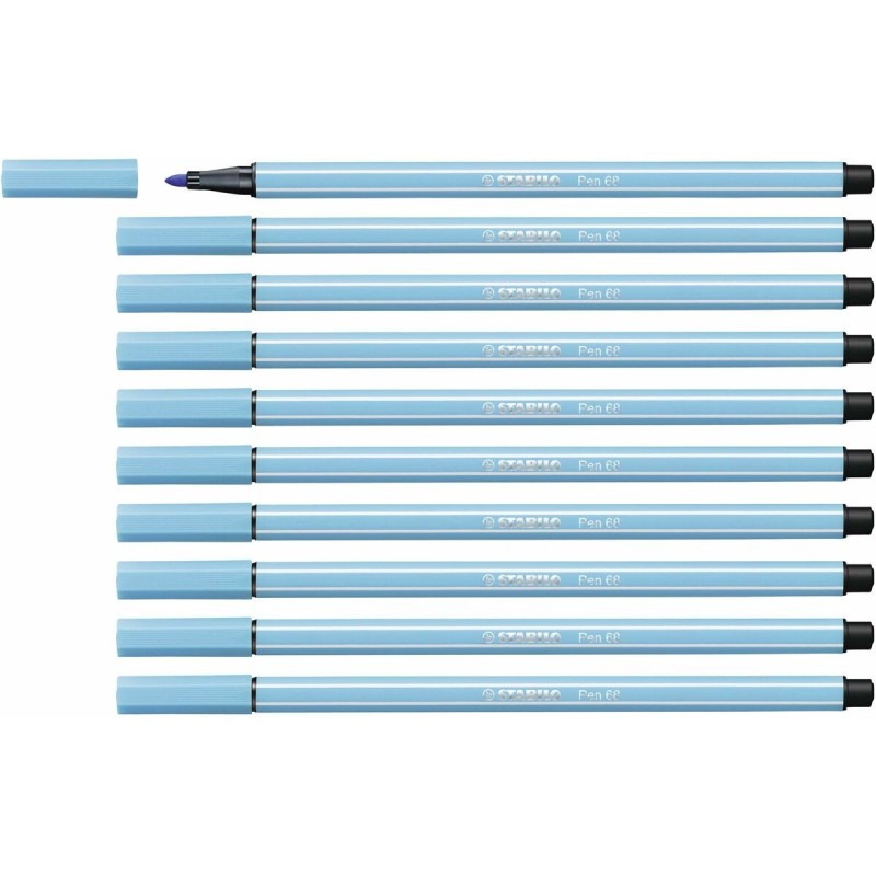 Feutres Stabilo Pen 68 Celeste (10 Pièces)