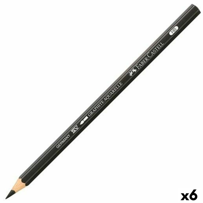 Crayon Faber-Castell Graphite Aquarelle Aquarelle Noir Hexagonal HB (6 Unités)