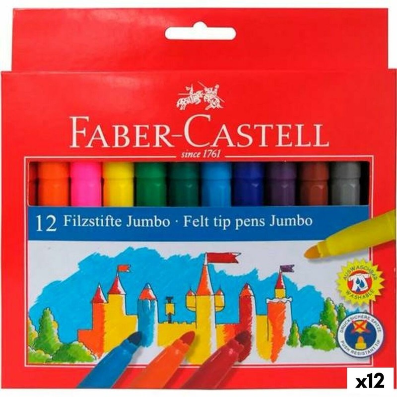 Ensemble de Marqueurs Faber-Castell Jumbo Coffret Multicouleur (12 Unités)